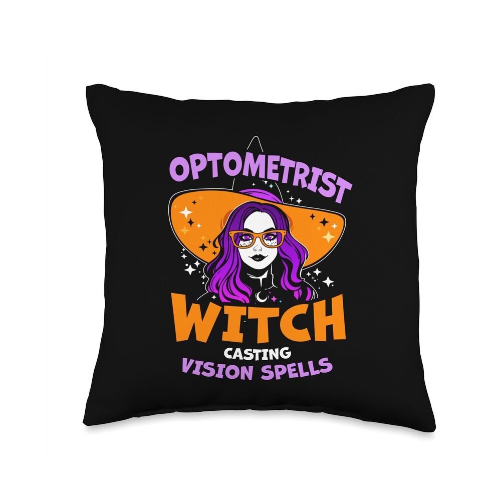 7638 Halloween Optometry Glasses Witch Eye Optician Doctor Womans Throw